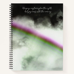 Psalm 30:5 Dark Clouds Rainbow Custom Notebook