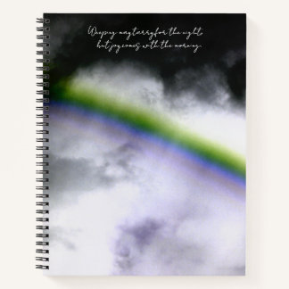 Psalm 30:5 Dark Clouds Rainbow Custom Sketchbook Notebook