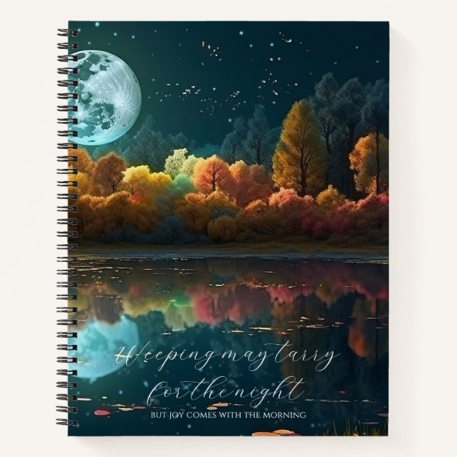 Psalm 30:5 Full Moon Lake Custom  Notebook (Front)