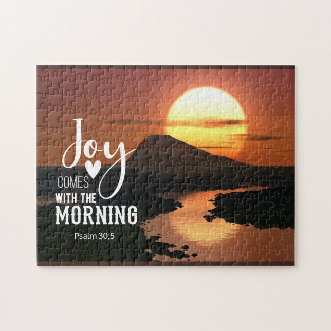 Psalm 30:5 Joy comes with the morning Bible Verse Jigsaw Puzzle (Horizontal)
