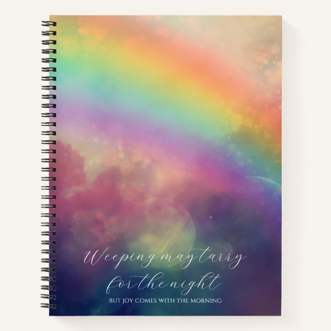 Psalm 30:5 Rainbow Custom Sketchbook Notebook (Front)