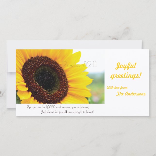 Psalm 32:11 Scripture photocard Holiday Card (Front)