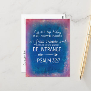 Psalm 32:7 Bible Verse Memory Card - Postcard