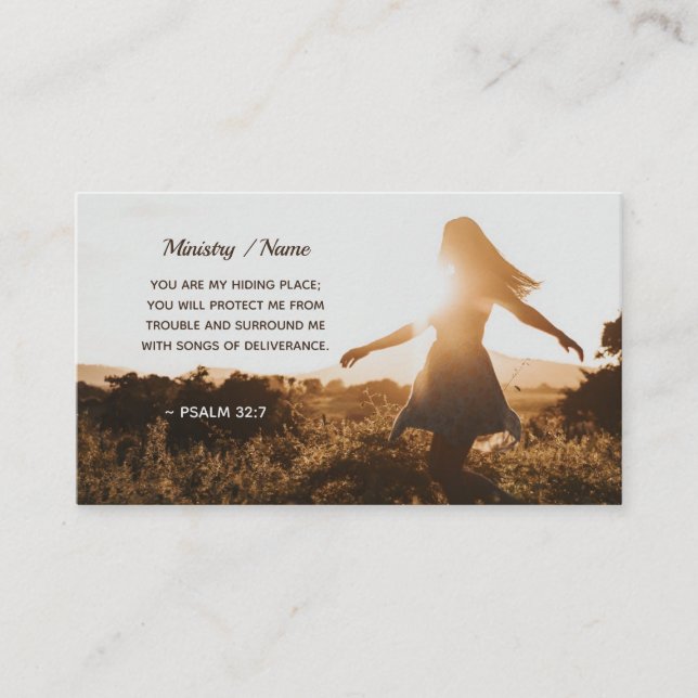 Psalm 32:7 You are my hiding place Bible Verse Business Card (Front)