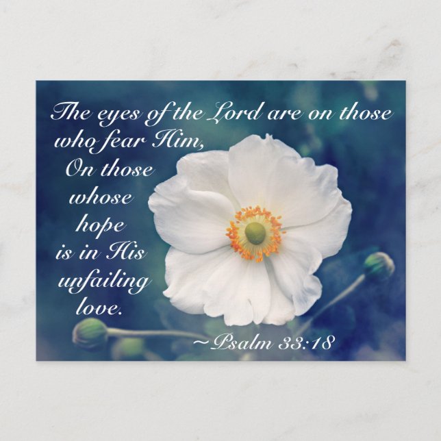 Psalm 33:18 Hope in His unfailing love, Scripture Postcard (Front)