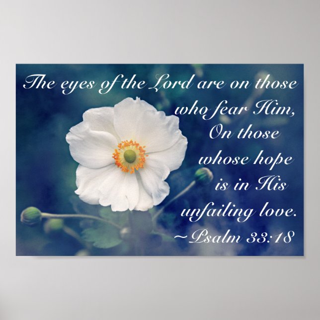 Psalm 33:18 Hope in His unfailing love, Scripture Poster (Front)