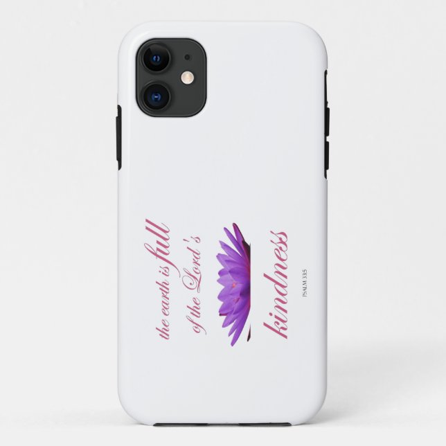 psalm 33 purple lotus kindness Case-Mate iPhone case (Back)