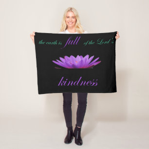 psalm 33 purple lotus kindness fleece blanket