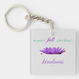psalm 33 purple lotus kindness key ring