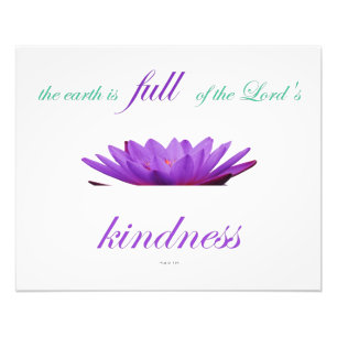 psalm 33 purple lotus kindness photo print