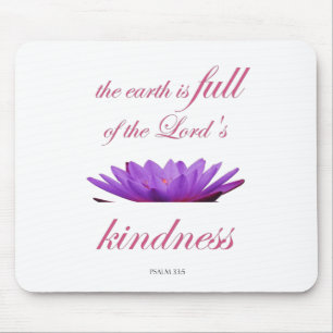 Psalm 33 Scripture with Floral Art Mouse Pad