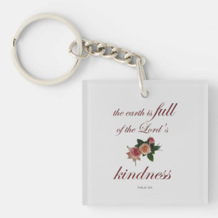 Psalm-33, The Earth is Full of the Lord's Kindness Key Ring