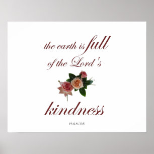 Psalm-33, The Earth is Full of the Lord's Kindness Poster