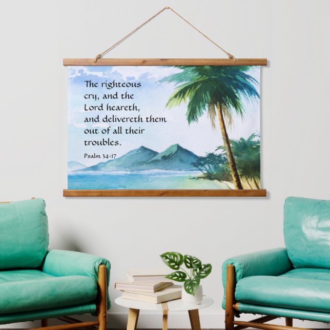 Psalm 34:17   hanging tapestry (Living Room)