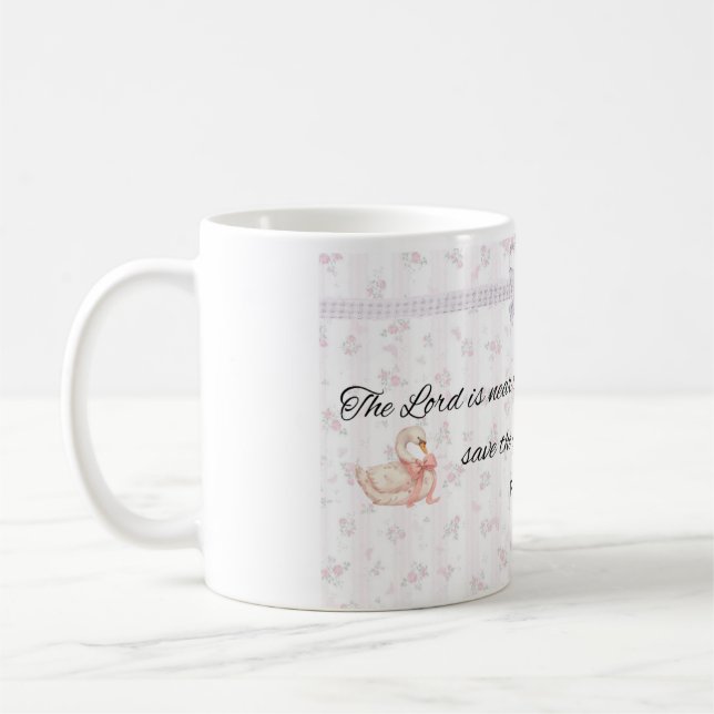 Psalm 34:18 Fiaithful coquette mug (Left)
