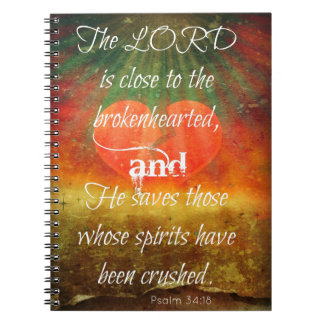 Psalm 34:18 Love Spiral Notebook