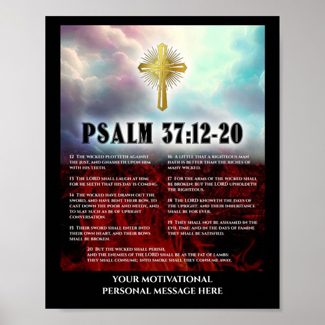 Psalm 37:12 Thru 20 Wicked And The Righteous Poster (Front)