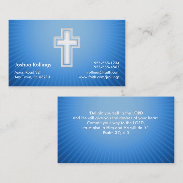 Psalm 37; 4-5 - Christian Business Card (Front/Back)