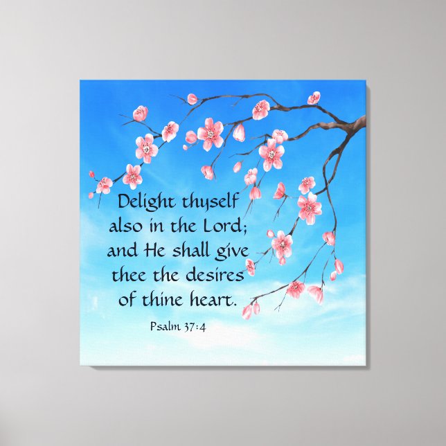 Psalm 37:4 canvas print (Front)