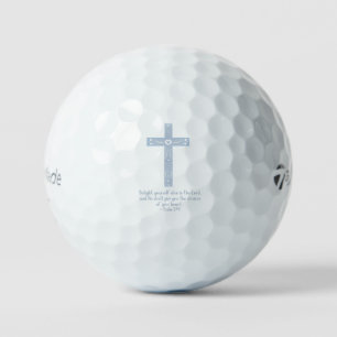 Psalm 37:4 Faith Cross Design Scripture Christian  Golf Balls