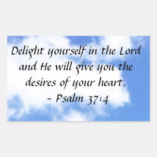 Psalm 37:4 rectangular sticker