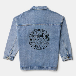 Psalm 39 Wonderfully Made Christian Scripture Denim Jacket