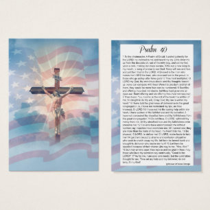 Psalm 40 Scripture Crucifix American Flag