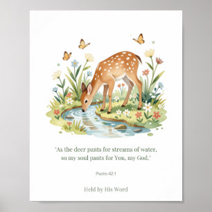 Psalm 42:1 Deer Christian Wall Art – As the Deer P
