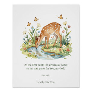 Psalm 42:1 Deer Christian Wall Art – As the Deer P