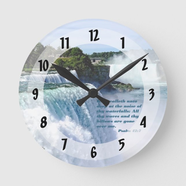 Psalm 42:7 round clock (Front)