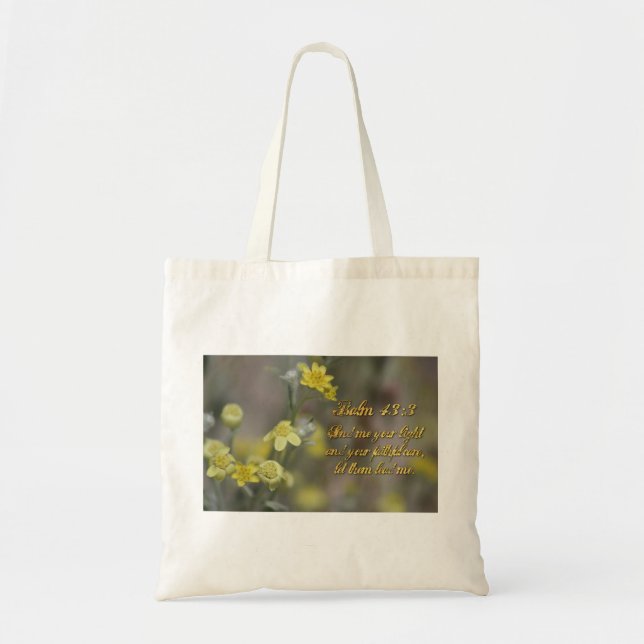 Psalm 43:3 Yellow Wildflowers Tote Bag (Front)