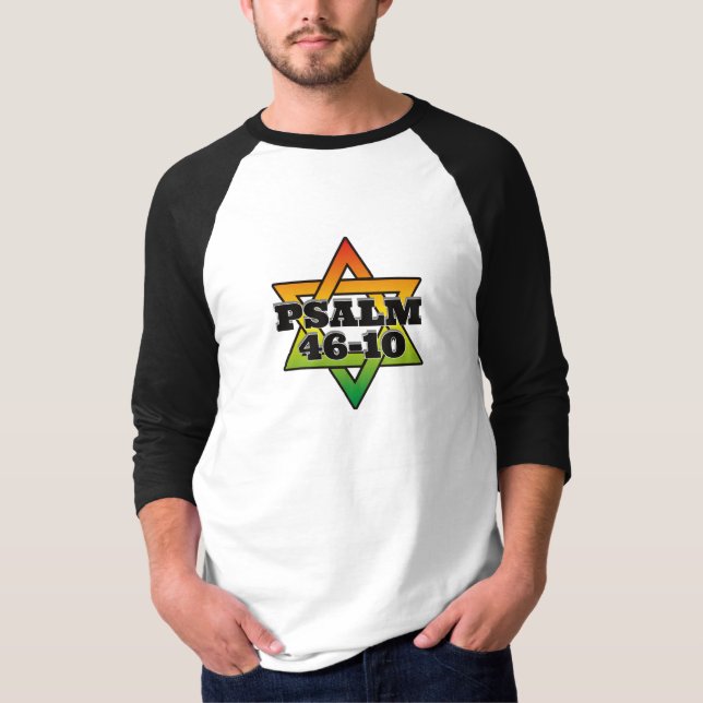 Psalm 46-10 - 3/4 Sleeved Raglan T-Shirt (Front)