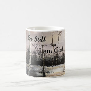 Psalm 46:10 Be Still and Know Bible Verse Nature Coffee Mug