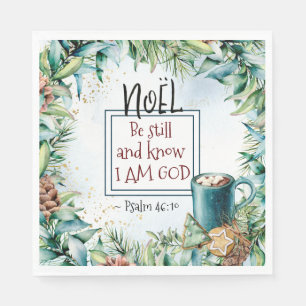 Psalm 46:10 Be still and know I am God Christmas Napkin