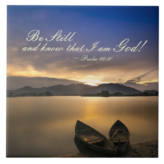 Psalm 46:10 Be Still and Know that I Am God Bible Tile (Front)