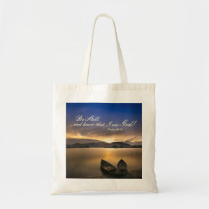 Psalm 46:10 Be Still and Know that I Am God Bible Tote Bag