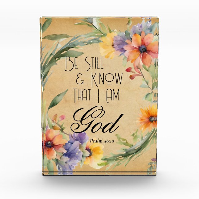 Psalm 46:10 Bible Verse Photo Block (Front)