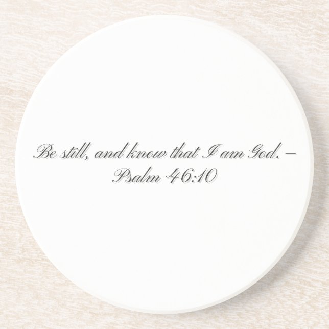 Psalm 46:10, Gift Sandstone Coaster (Front)