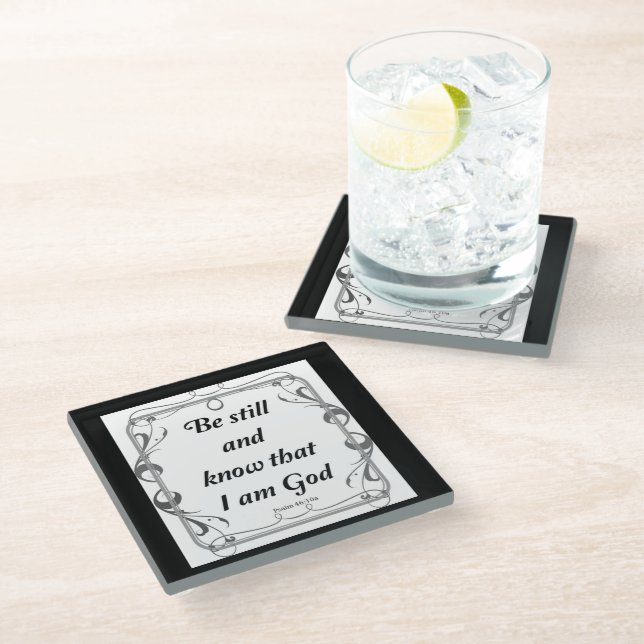 PSALM 46-10 GLASS COASTER (Angled)