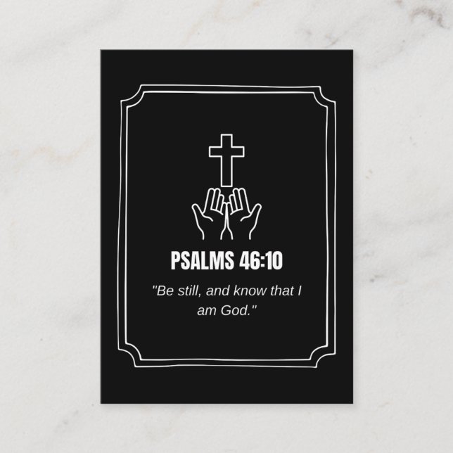 Psalm 46:10 KJV Bible Verse Scripture Minimalist Business Card (Front)