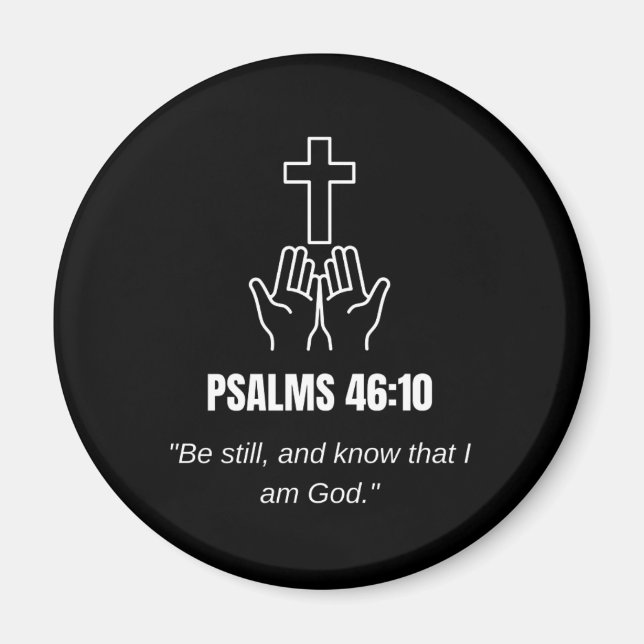 Psalm 46:10 KJV Bible Verse Scripture Minimalist Magnet (Front)