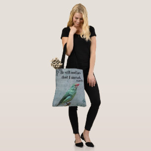 Psalm 46:10 Verse and Australian Star Finch Tote Bag