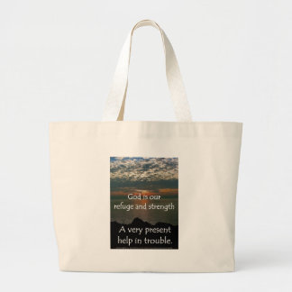 Psalm 46:1 - Beautiful Sunrise over Lake Michigan Large Tote Bag