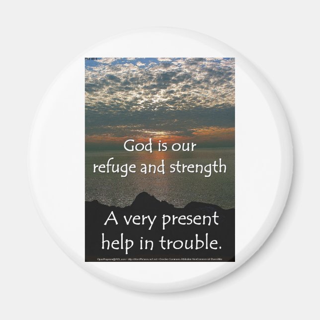 Psalm 46:1 - Beautiful Sunrise over Lake Michigan Magnet (Front)