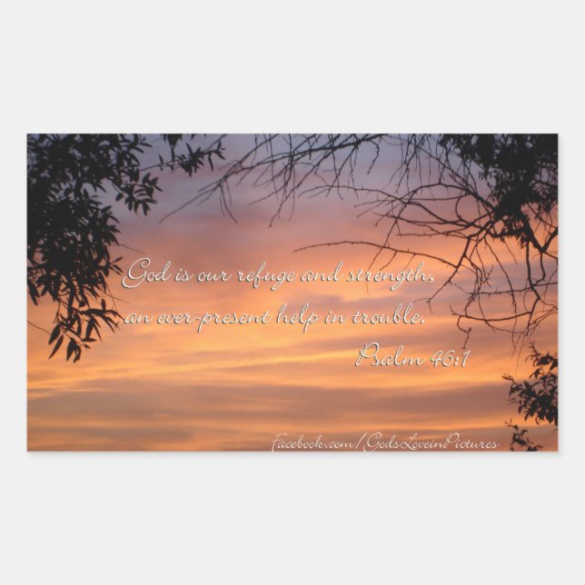 Psalm 46:1 God is our refuge & strength... Rectangular Sticker (Front)