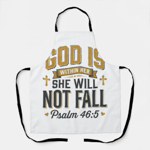 Psalm 46_5 Christian Typography Vector Apron