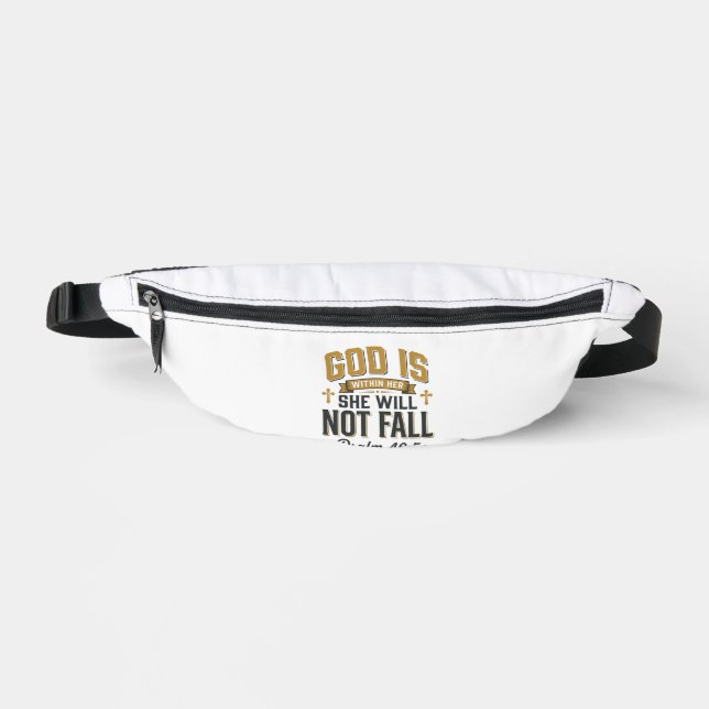 Psalm 46_5 Christian Typography Vector Bum Bags (Front)