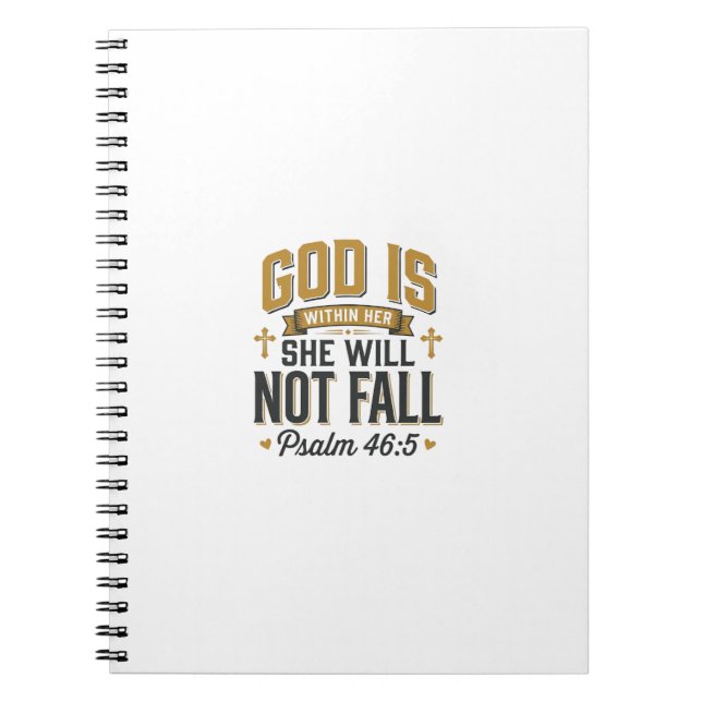 Psalm 46_5 Christian Typography Vector Notebook (Front)