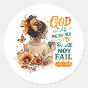 Psalm 46:5...  classic round sticker
