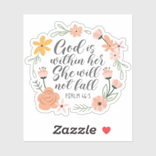Psalm 46:5 God Is Within Her Floral Wreath